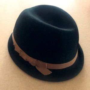 Asymmetrical wool fedora